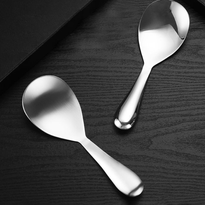 316 Stainless Steel Rice Spoon Long Handle Thicken Cooker Scoop Multi-purpose Tableware Buffet Serving Spoons Kitchen Tableware Netiie