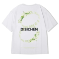 DISICHEN Fashion Heavyweight Retro Men's English Letters 100% Cotton Printed Round Neck High-quality Casual Fitness Street T-shirt Luxury. 
