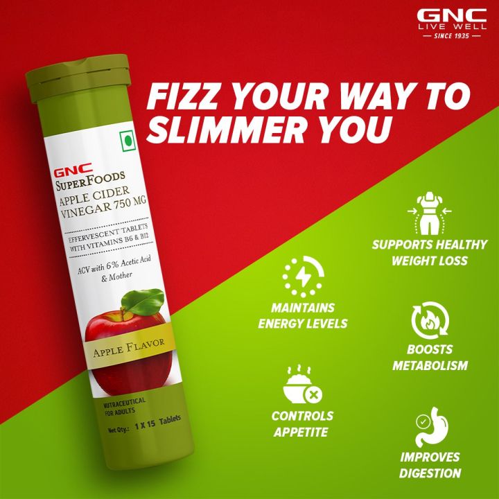 GNC%20Apple%20Cider%20Vinegar%20750mg-%2015%20Effervescent%20Tablets%20(Pack%20of%202)%20With%20The%20Mother%20Supports%20Weight%20Loss%20For%20Healthy%20Gut%20&%20Digestion%20-%20Image%204