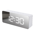 Mirror Digital Clock Bedroom Office Travel Electronic Table Clock Desktop Alarm Clock Temperature Function High Guality , Black. 