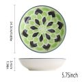 2Pcs Ceramic Flat Dinner Plates Dinnerware Tableware Shallow Bones Cat Bowls Bohemian Style Round Fruit Dish Cat Food. 