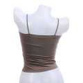 Light Brown Spandex Stretchable Plain Design Tube Sando / Cami Top For Women. 