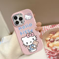 Hello Kitty Phone Cover Compatible for IPhone 11 15 XR 13 11 12 14 15 Pro Max 7Plus 7 8 Plus XS Max Pig Pink Oil Injection Shockproof Soft Case. 