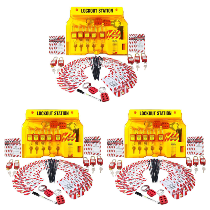 NXFDSIOZ 3 Set Lockout Tagout Station for Safe Electrical Lockouts,6 ...