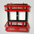 Two Step Bathroom Rack Multipurpose Rack 14" Height 12" Length 6" Width - Red. 
