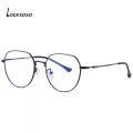 Metal Frame Blue Ray Cut Hexagonal Black Trendy Transparent Lens Glasses For Men And Women | Fashion Unisex Blue Ray Cut Glasses. 