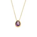 basic luxury pink purple white green teardrop stone crystal pendant necklace jewelry gift  stainless steel necklaces for women. 