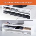 Kamakhya Shopping Monitor Stand Riser White, 21.6 inch 2 Tiers Wood Desk Shelf Computer Screen Stand with Storage for Desktop. 