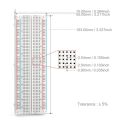Solderless PCB Board 830 Tie Points MB-102 Breadboard U Shape Red & Blue Wires Solderless Breadboard White Experimental Connection Board Test Develop. 