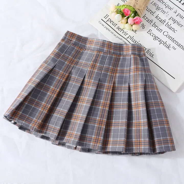 Red%20Plaid%20Skirt%20Girls%20Plaid%20Skirt%20Kids%20Short%20Sleeve%20Shirt%20Medium%20Big%20Kids%20Korean%20Pleated%20Skirt%20S04%20-%20Image%209
