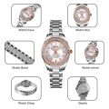 SKMEI 1534 Fashion Women Quartz Watch Innovative Design Rhinestone Inlay 3Bar Waterproof Stainless Steel Strap For Women. 