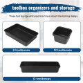 Tool Box Organizer and Storage Tray Toolbox Organizer Tray Divider Set Desktop Storage Box Black 32 Pack. 