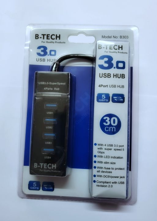 USB 3.0 Hub 4 Port USB Hub 5Gbps 30cm
