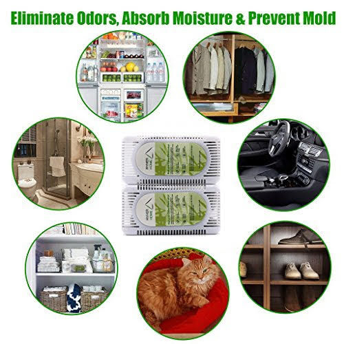 Natural Bamboo Activated Charcoal Refrigerator Deodorizer (Pack Of 2)