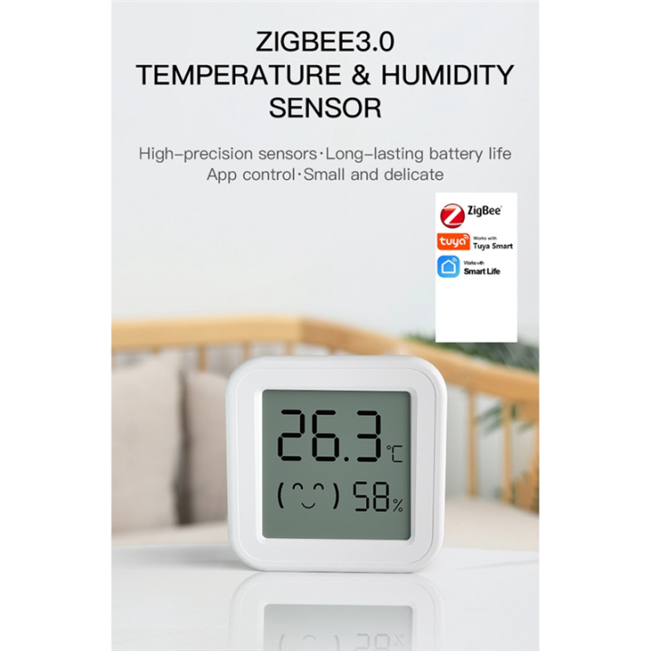 Tuya Zigbee Temperature Humidity Sensor with LCD Screen Smart 2PCS ...