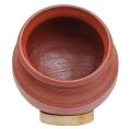 CLAY NEPAL Handi / Earthen Kasaudi / Mud / Mitti Pot with Lid for Cooking and Serving 4 Litre Big Size Eco-Friendly | Reusable and Washable | With Wooden Spatula 2 Pieces. 