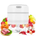Electric Mini Garlic Chopper Portable Food Chopper,Wireles Small Blender for Pepper Chili Vegetable Nut Meat 100ML,White. 
