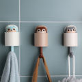 Cartoon Cute Soft Cute Childlike Squirrel Hook Coat Hook Free Punch Storage Rack Home Wall Decoration Storage Hook Blue. 