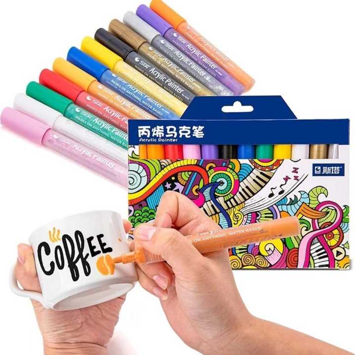 STA Acrylic Paint Marker Pen For DIY Projects -12 Pcs