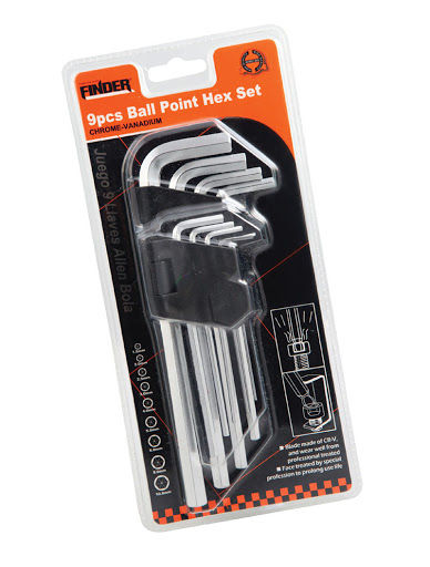 Finder 9 Pcs Ball Point Allen key set- Long