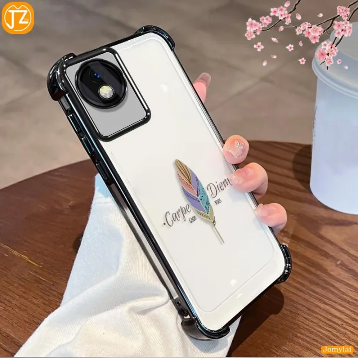 For%20Vivo%20Y02%20Vivo%20Y02A%20Vivo%20Y02T%20Soft%20Case%20Minimalist%20Feather%20Four%20Corners%20Anti-fall%20Cover%20Has%206%20Colors%20Black%20Golden%20Silver%20Blue%20Pink%20Purple%20-%20Image%204