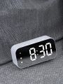 Digital Alarm Clock LED Display Portable Electronic Clocks 12/24H Dual Alarms (White) Table Clock Button Snooze Function || powered by Battery / Electricity ||. 