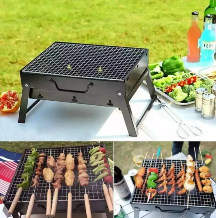 Barbecue%20Grills%20Portable%20Folding%20Charcoal%20Grill%20For%20Picnic%20Black%20Steel%20Collapsible%20Barbecue%20Oven%20Household%20BBQ%20Grill%20-%20Image%204