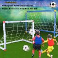 New Mini Folding Football Soccer Ball High-strength 2 Sizes Removable Goal Post Net Set Plastic Kids Indoor Outdoor Toys Child Birthday Gift. 
