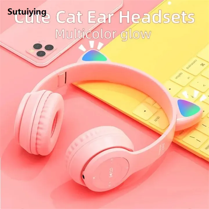 Sutuiying%20P47M%20Wireless%20Bluetooth%20Headset%20Gamer%20Cat%20LED%20Light%20Waterproof%20Noise%20Original%20Cancelling%20Earbuds%20Wireless%20Headphones%20Bluetooth%20Earphones%20-%20Image%202