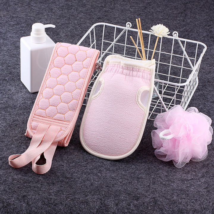 1 Set Three Piece Bath Towel Set Shower Sponge Kit Exfoliating Back Scrubber Bath Sponges for Shower Bath Scrubber Loofah Sponge Sponges for Bathing Bath Kit Clean Cloud Velvet Sp