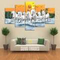 7 Horse Vastu 5 Panel Wall Decor Wall Hang Canvas Print With Wooden Frame by Om Suva Trades. 