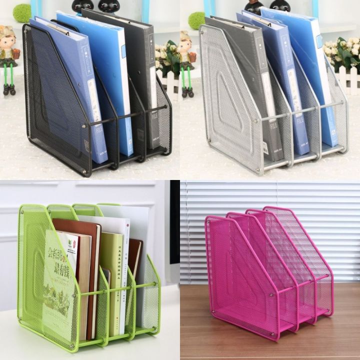 Space Saving Wire Mesh Metal File Rack Data Rack Stationery Organizer 3 ...