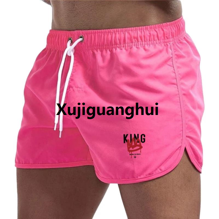 Xujiguanghui King Printing Mens Beach Shorts Casual Seaside Jogging Shorts Sports Trousers Quick Drying Comfort Swimming Surf Shorts Summer
