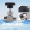 Needle Valve Adjustable 1/4 inch Male to Female Thread Stainless Steel 304 Flow Control Shut Off Crane Needle Valve. 