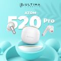 Ultima Atom 520 Pro Earbuds With 45Hrs Playtime| Game Mode(60ms)| Quad Mic| IPX5 Rated| Loud Sound & Deep Bass| Type-C Charging Port Wireless Earbuds. 