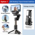 Q18 Gimbal Stabilizer Desktop shooting Mode Selfie Stick Tripod with Fill Light Tripod  (Black, Supports Up to 500 g). 