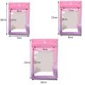 100Pcs Gradient Bags Resealable With Zipper Plastic Display Pouch Jewelry Storage Packaging Small Businesses Supplies. 