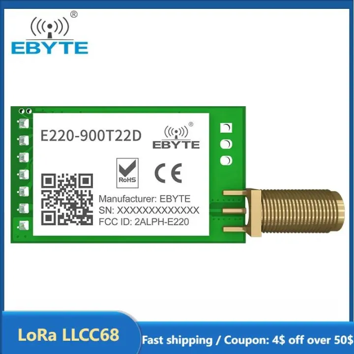 Llcc68 Transceiver Module LoRa LLCC68 868MHz 915MHz Wireless Module 22dBm Long Range 5km EBYTE ...