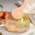 Glass Saucepan Clear Cooking Pot Soup Pot Heating Dual Handles Glass Saucepan with Cover Easy to Use Silver. 