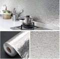 5 meter Kitchen Silver Wallpaper Oil-Proof Foil Self Adhesive Countertops Kitchen Sticker Decorative 5M. 