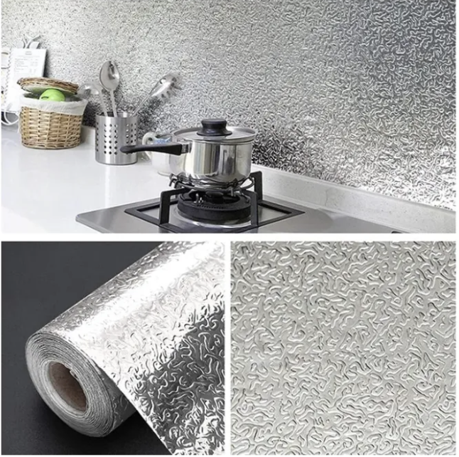 5%20meter%20Kitchen%20Silver%20Wallpaper%20Oil-Proof%20Foil%20Self%20Adhesive%20Countertops%20Kitchen%20Sticker%20Decorative%205M%20-%20Image%204