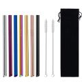 Reusable 304 Stainless Steel Boba Straws 12mm Colored Metal Straw Slanted Mouthed Straight Tubes Stir Tube For Bubble Tea Tapioca Pearl. 
