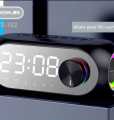 YESPLUS Bluetooth Digital Alarm Clock Wireless Speaker with Dual Alarms and Colorful LED Light (YS-702) | Rechargeable Mirror Clock for Living Room Bedroom Kids Room. 