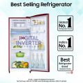 Samsung 192L Single Door Refrigerator = RR20C20C2RH with Digital Inverter Technology, Energy Saving Performance, Fast Direct Cooling System, Low Noise Operation, Stabilizer Free, Durable Build & Stylish Scarlet Red Finish. 