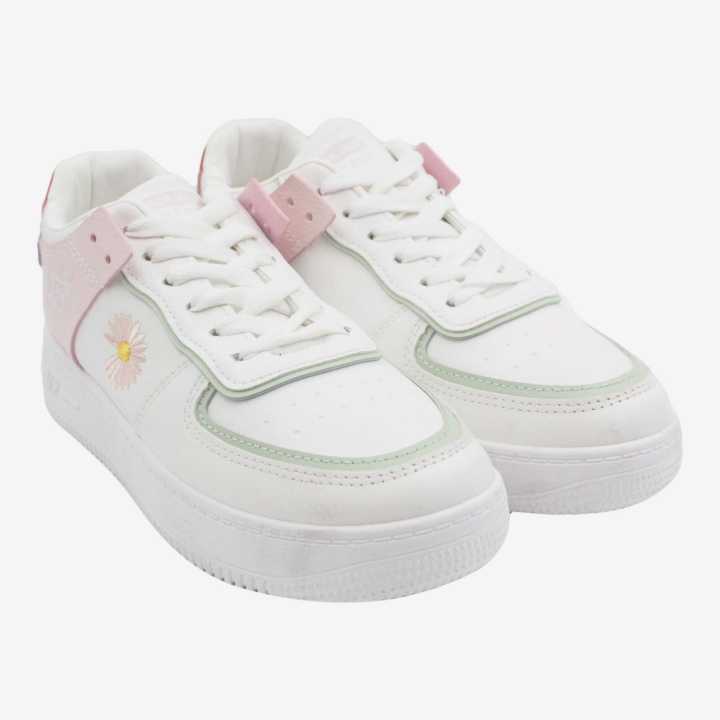 White/Light Pink Color Fashion Sneakers Shoes For Women