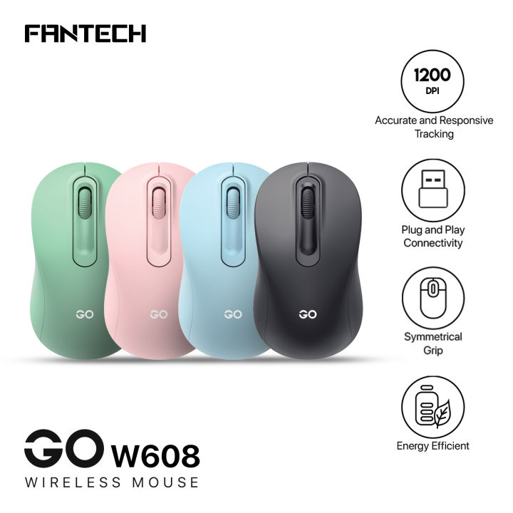 Fantech GO W608 Wireless Office Mouse Plug and Play Connectivity With Symmetrical Grip