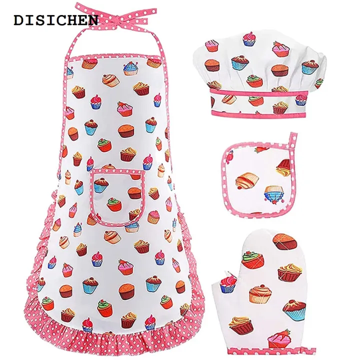 DISICHEN%20Luxury%201%20Set%20Kids%20Cooking%20Costume%20Kitchen%20Apron%20Glove%20Hat%20Role%20Playing%20Cooking%20Apron%20-%20Image%207