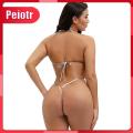 Peiotr- Women Monokini with Belly Cutout Design Stylish Halter Monokini Swimsuit with Glossy Finish Backless Design Perfect for Beach Babes. 