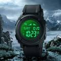 SKMEI 1576 Men Sport Digital Stopwatch Backlight Alarm Waterproof Wrist Watch - Black. 