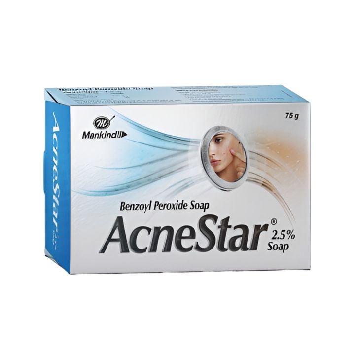 Acnestar-2.5%, Benzoyl Peroxide Anti-Acne Soap, 75gm ( Pack Of 2)